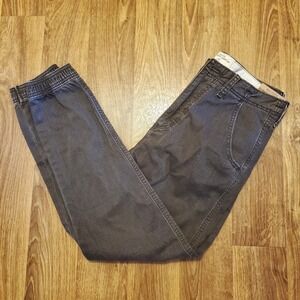 Hollister Jogger Pants Men 30 Brown Flex Comfort Herringbone Tapered Elastic New
